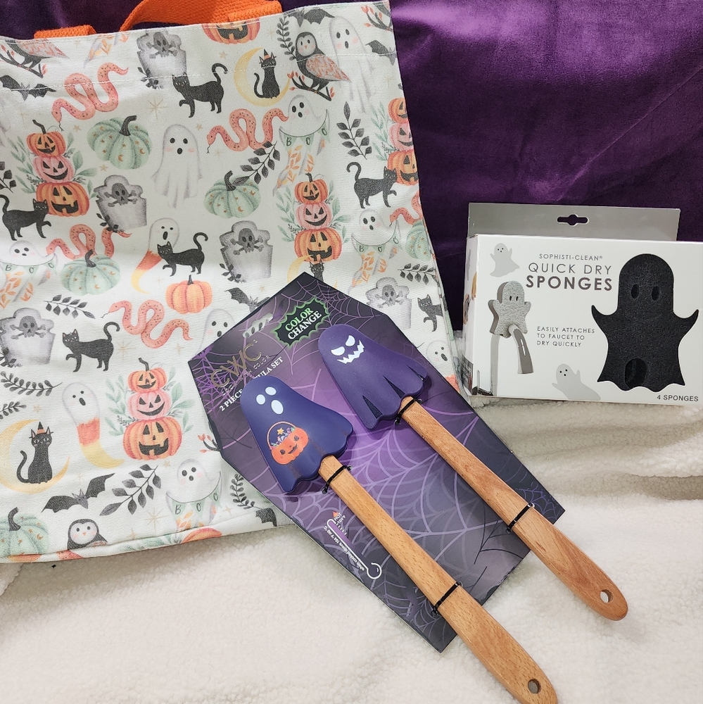 Canvas Tote, Color Changing Ghost  Spatulas & Quick Dry Ghost Sponges